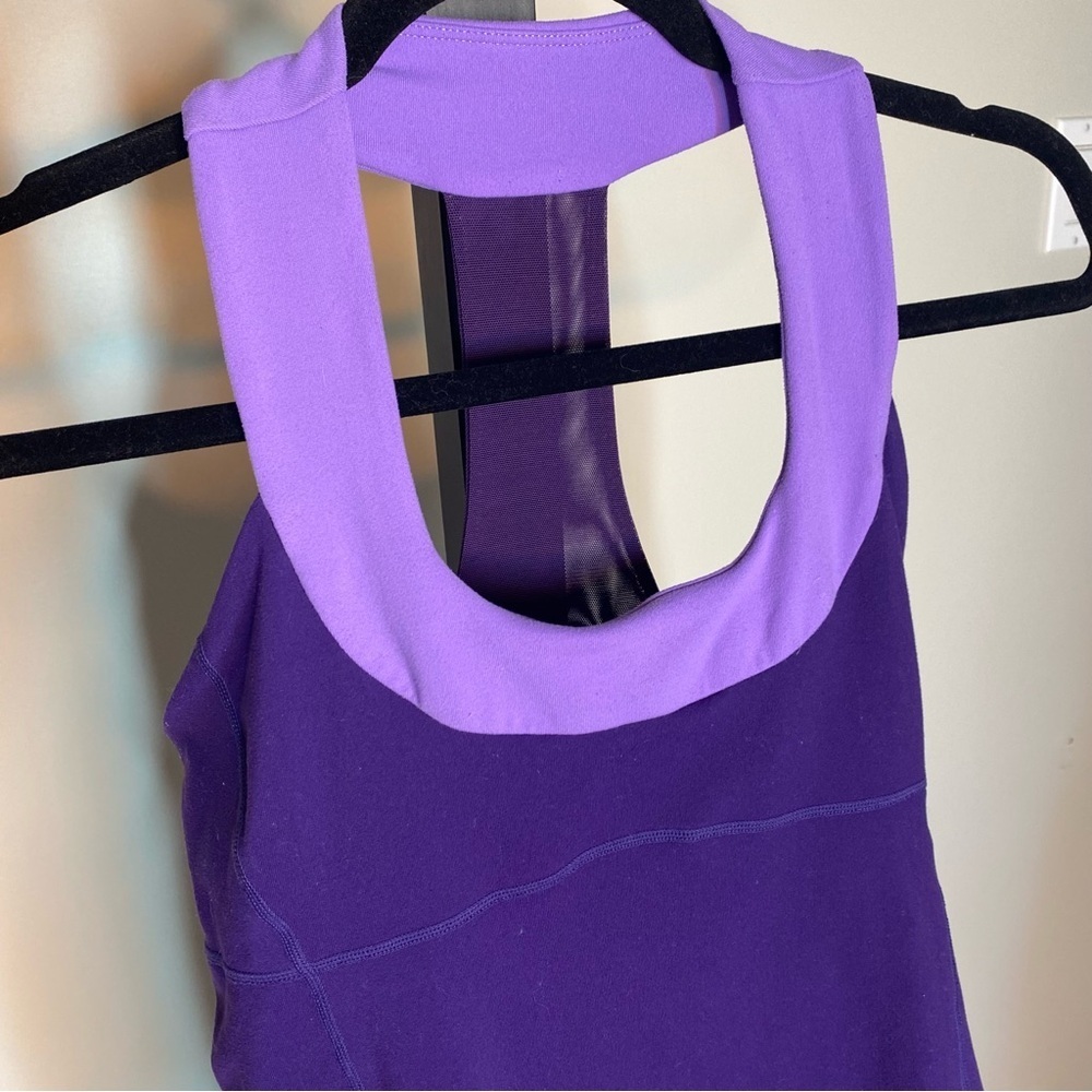 LULULEMON Scoop Neck Tank Top Purple Racerback Yoga Yogi Activewear Size 10 - Picture 5 of 10